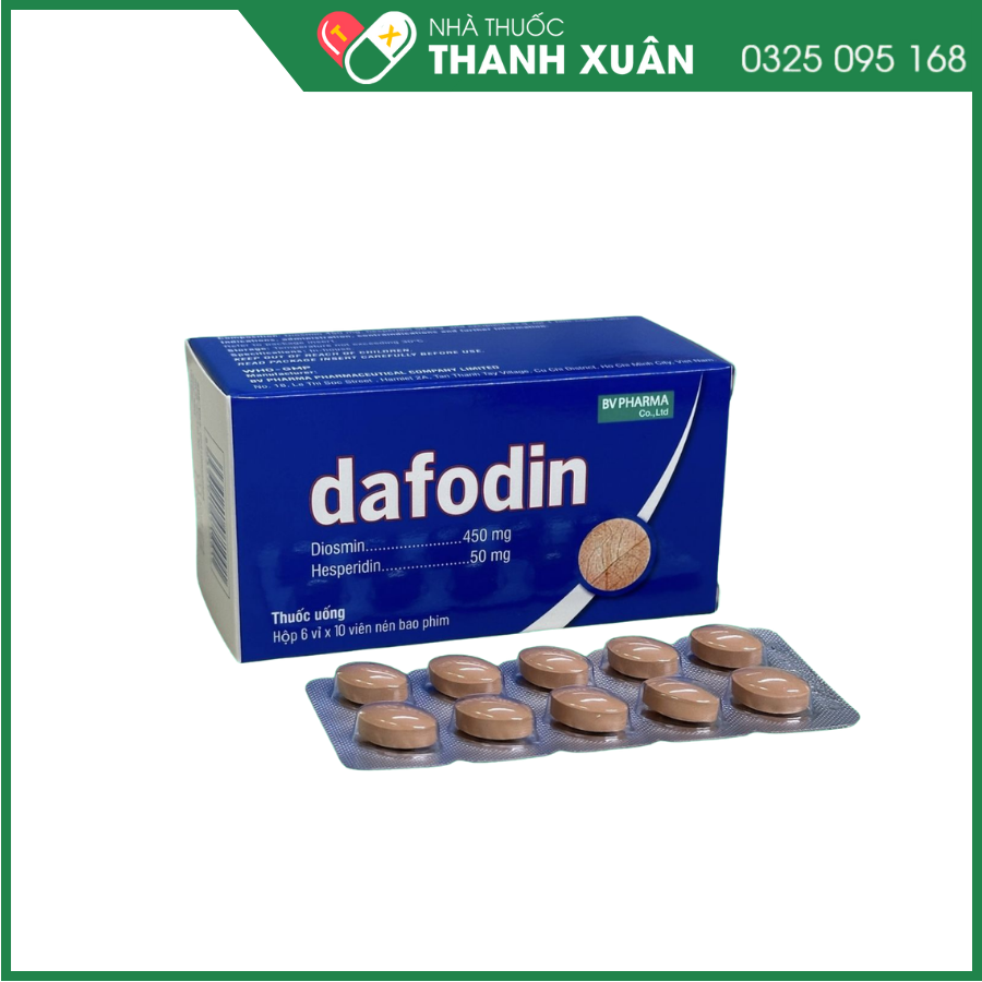 Dafodin 450/50 trị các triệu chứng liên quan đến suy tĩnh mạch, cơn trĩ cấp