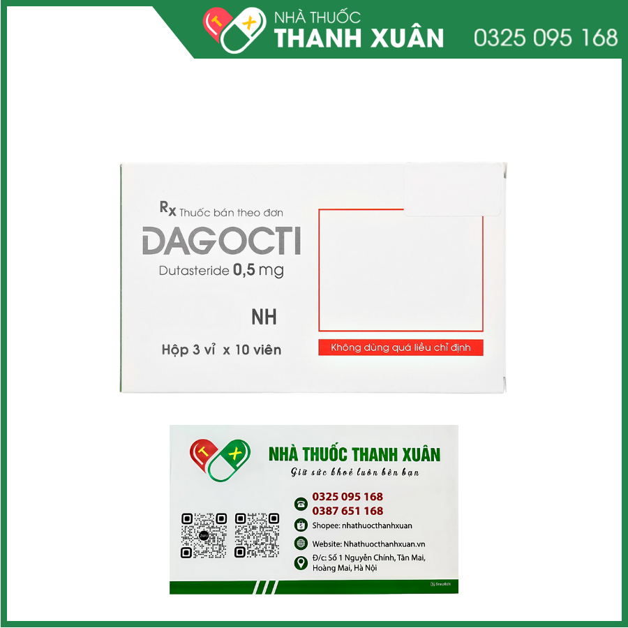 Dagocti 0.5mg trị phì đại tuyến tiền liệt lành tính