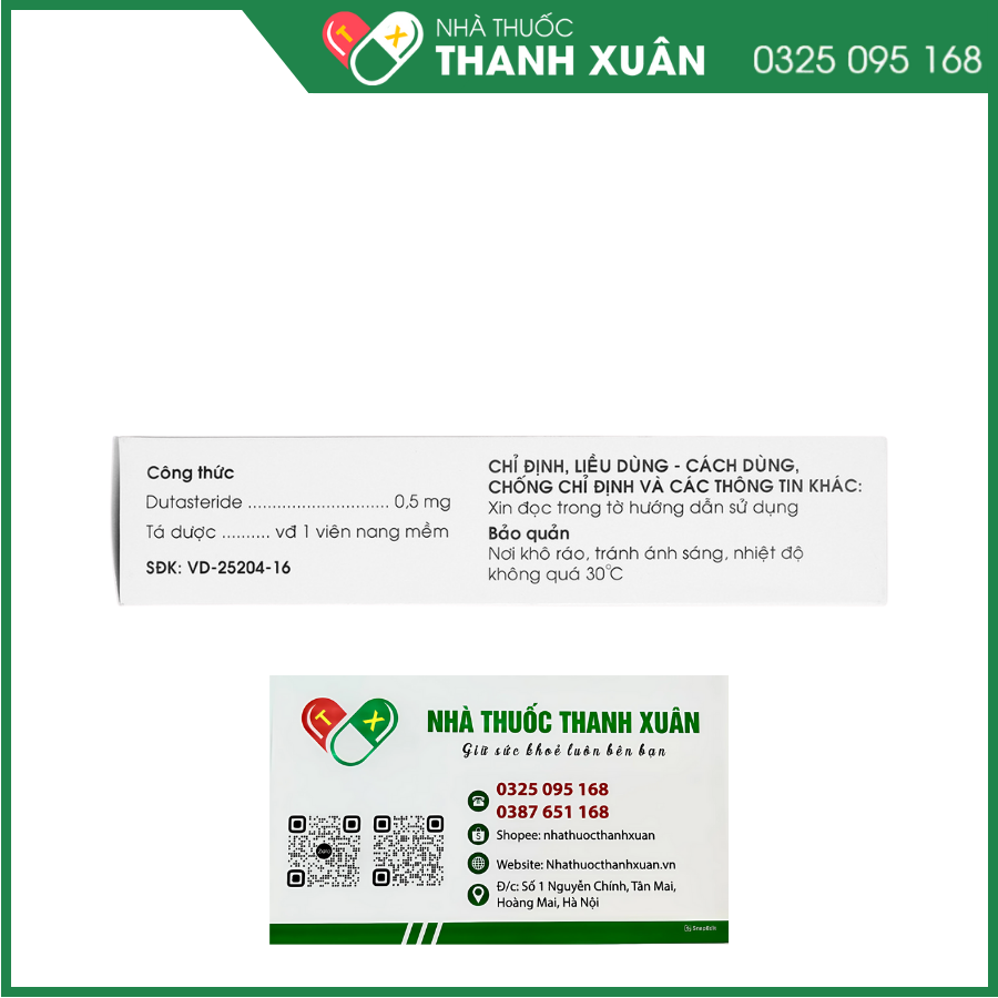 Dagocti 0.5mg trị phì đại tuyến tiền liệt lành tính