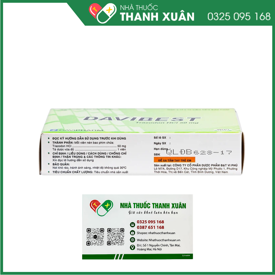 Thuốc Davibest 50mg làm giảm triệu chứng của tất cả các dạng trầm cảm
