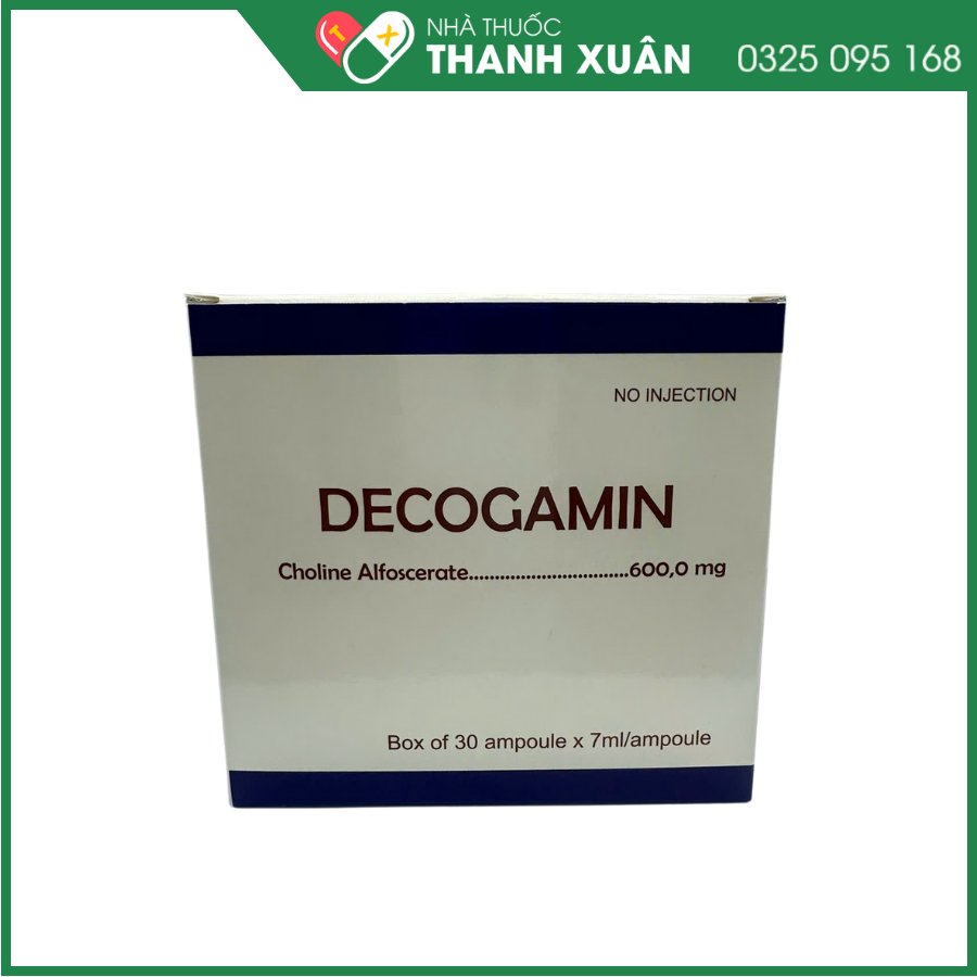 Dung dịch uống Decogamin 600mg dùng cho đột quỵ, chấn thương sọ não, sa sút trí tuệ