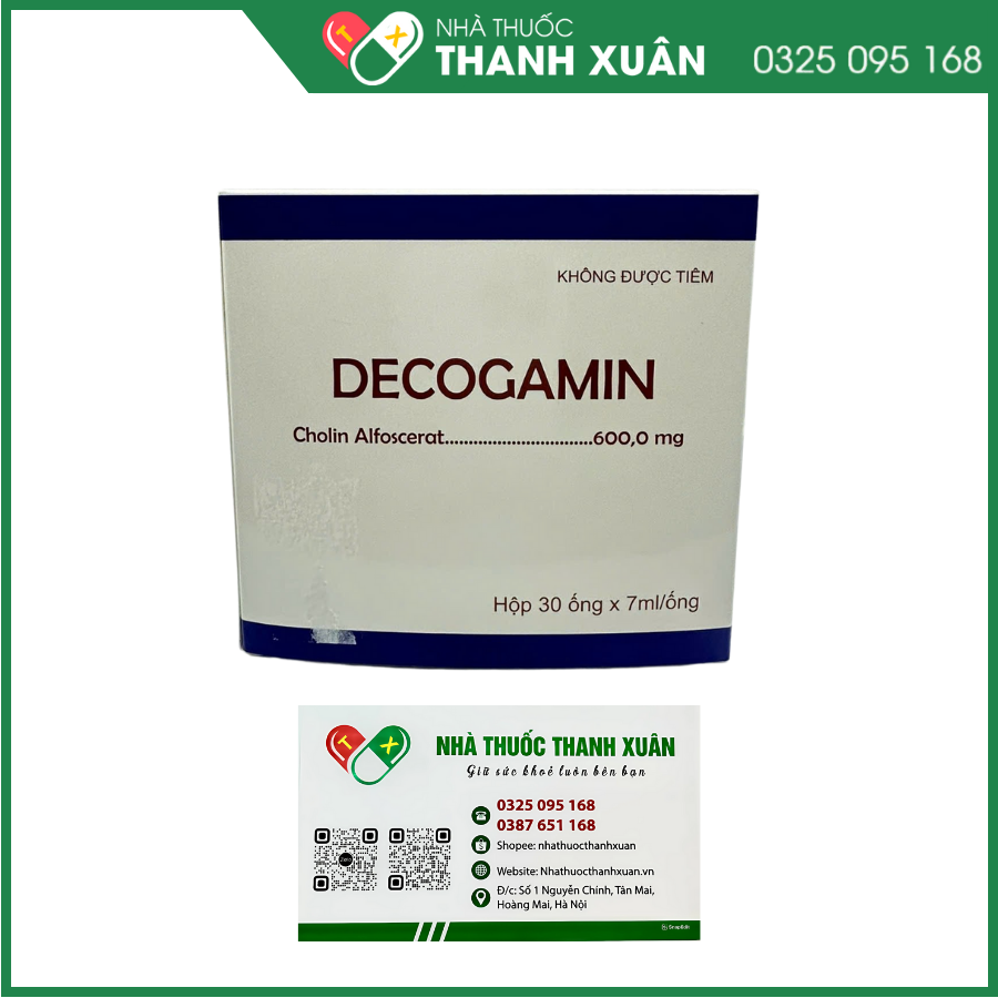 Dung dịch uống Decogamin 600mg dùng cho đột quỵ, chấn thương sọ não, sa sút trí tuệ