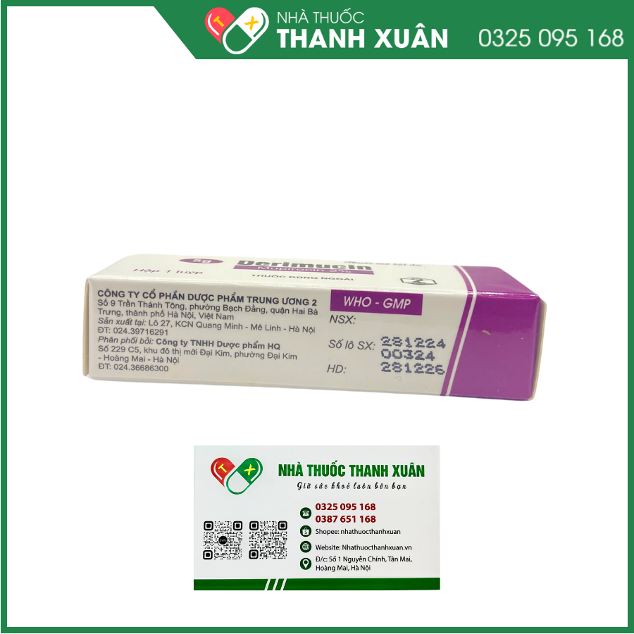 Derimucin - Điều trị nhiễm khuẩn ngoài da