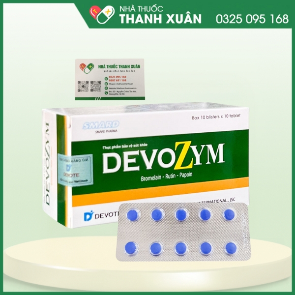 Devozym - Hỗ trợ giảm phù nề, giảm các triệu chứng sưng