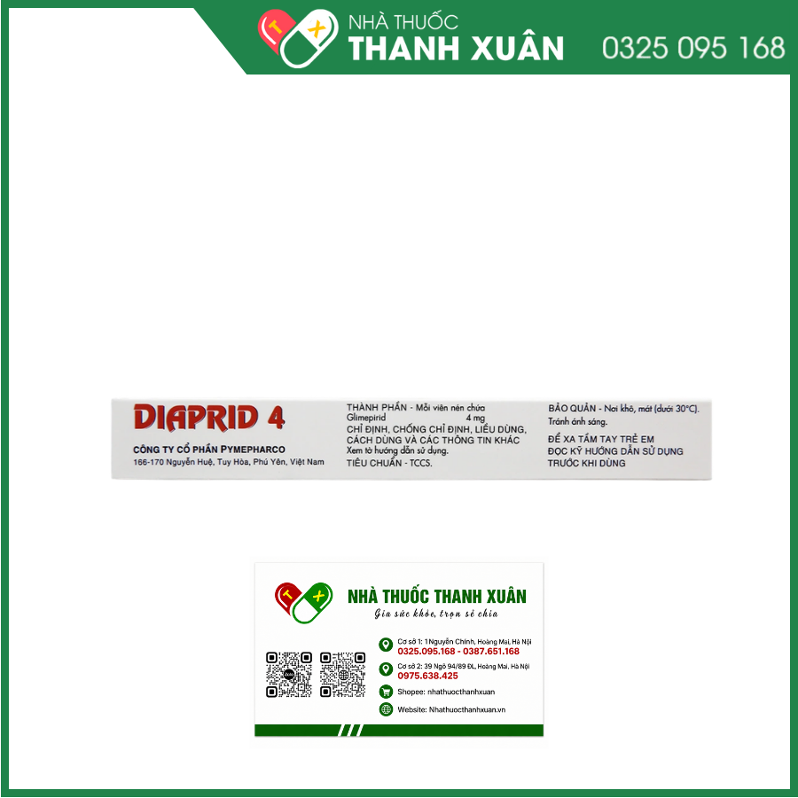 Thuốc Diaprid 4 Pymepharco điều trị đái tháo đường týp 2