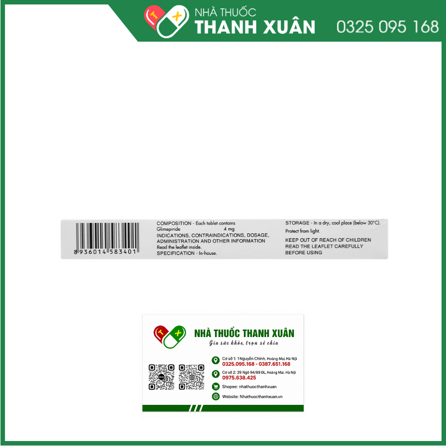 Thuốc Diaprid 4 Pymepharco điều trị đái tháo đường týp 2