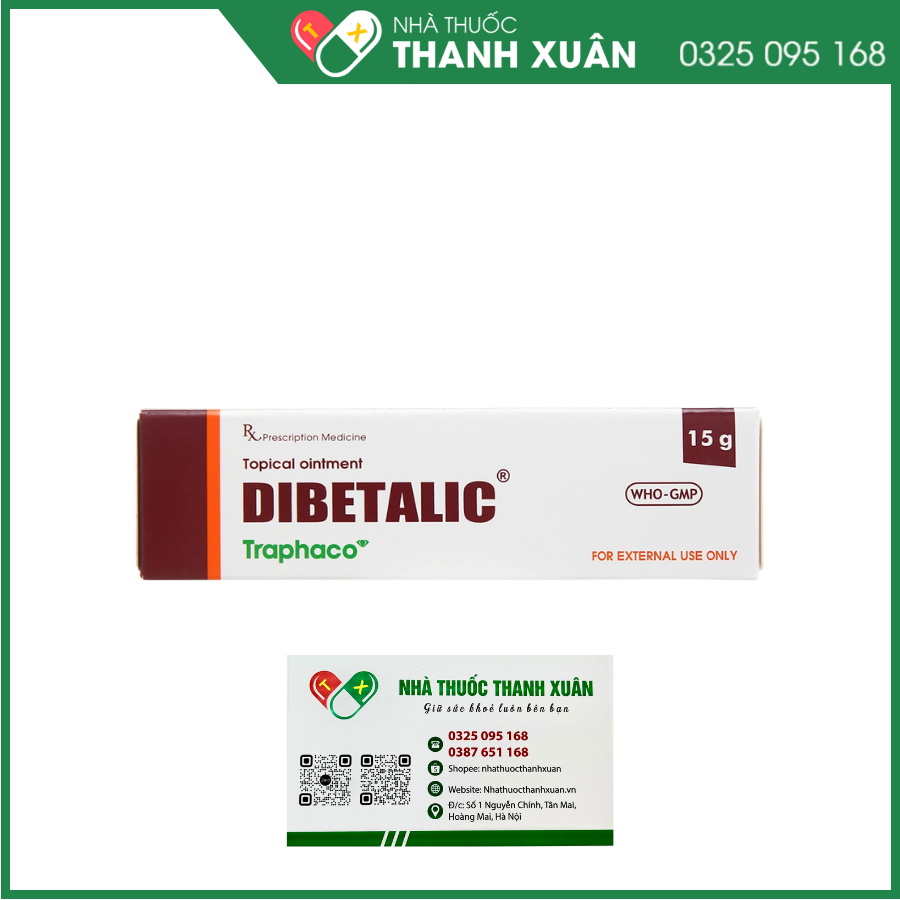 Thuốc mỡ bôi da Dibetalic trị viêm da dị ứng, chàm, vẩy nến, viêm thần kinh da