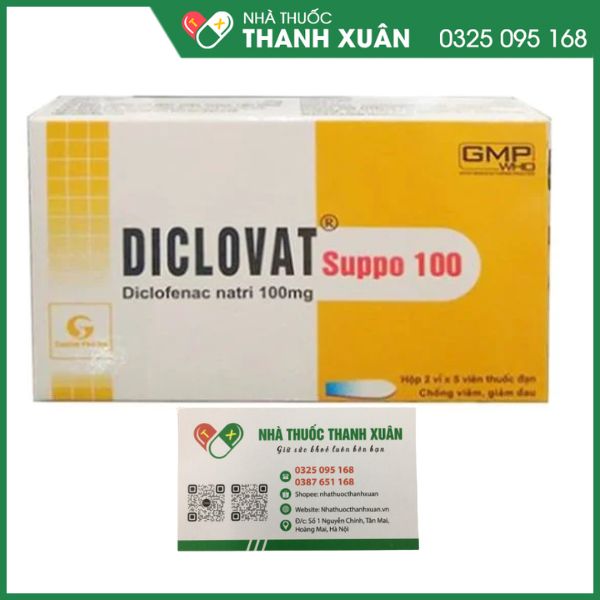 Thuốc Diclovat Suppo 100 điều trị viêm khớp dạng thấp