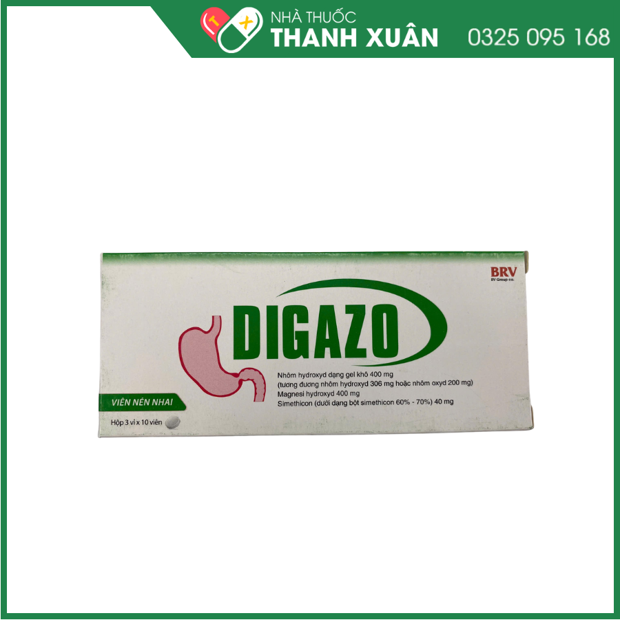 Viên nén nhai Digazo trị chứng tăng tiết acid dạ dày