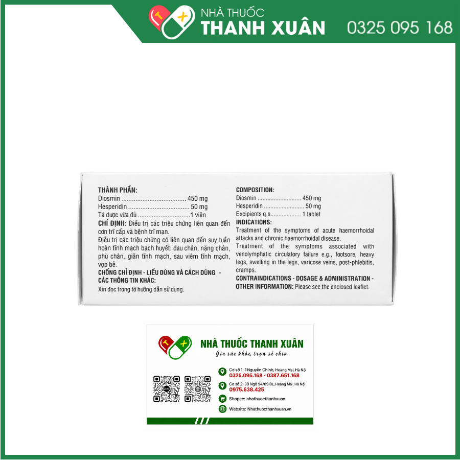 DilodinDHG điều trị các triệu chứng liên quan đến cơn trĩ cấp và bệnh trĩ mạn