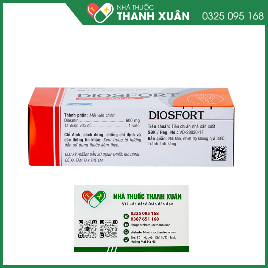 Diosfort 600mg trị trĩ, suy giãn tĩnh mạch