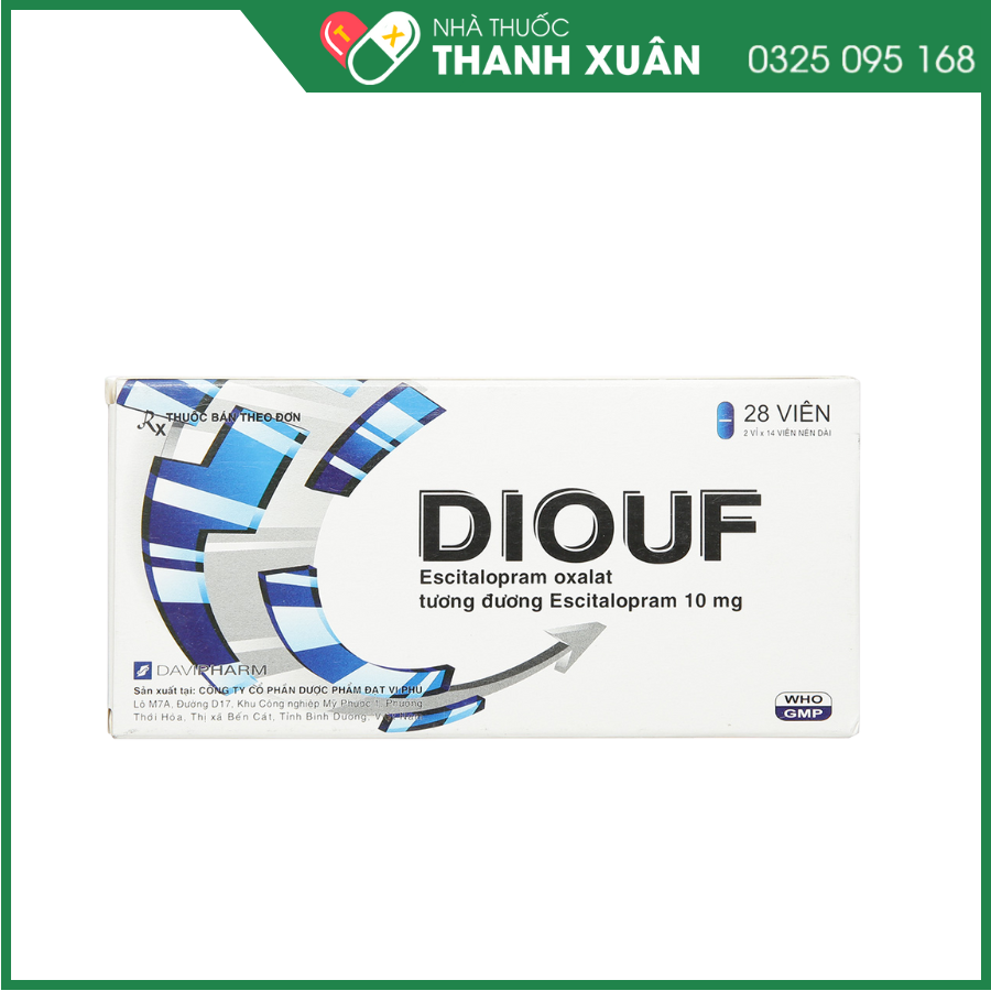 Thuốc Diouf Davipharm điều trị trầm cảm nặng, rối loạn hoảng loạn
