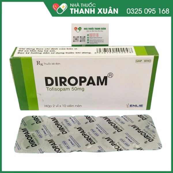 Diropam - Điều trị các bệnh tâm thần (thần kinh) và thực thể có đi kèm lo âu, rối loạn thực vật,