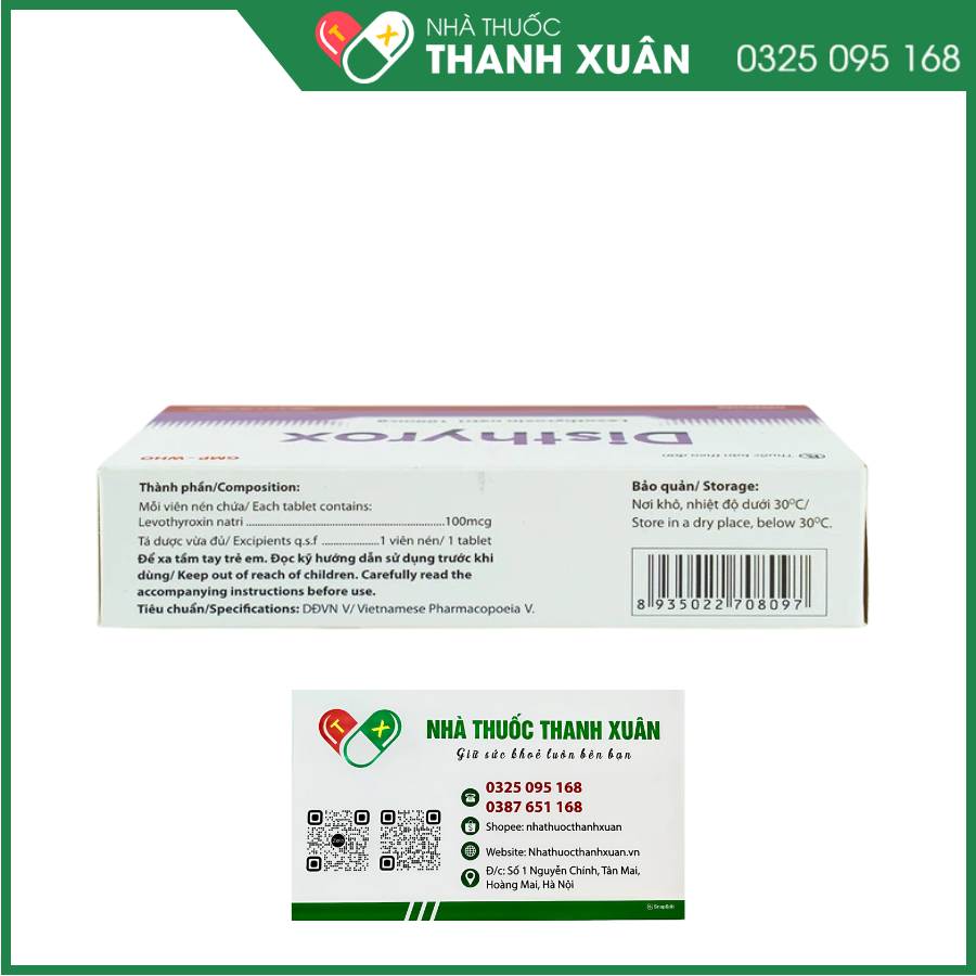 Disthyrox điều trị thay thế trong suy giáp, bệnh bướu giáp lành tính