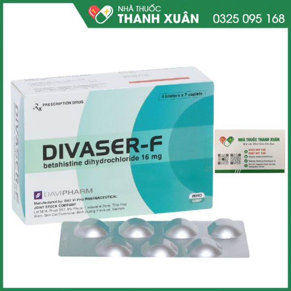 Divaser-F điều trị chứng chóng mặt ù tai, nôn ói, nhức đầu