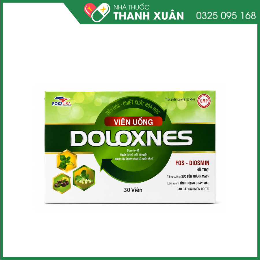 Viên uống Doloxnes hỗ trợ tăng cường sức bền thành mạch, giảm nguy cơ táo bón