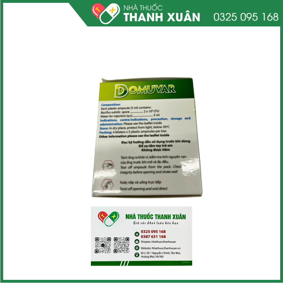 Domuvar hỗ trợ đường ruột, ngăn ngừa rối loạn tiêu hóa