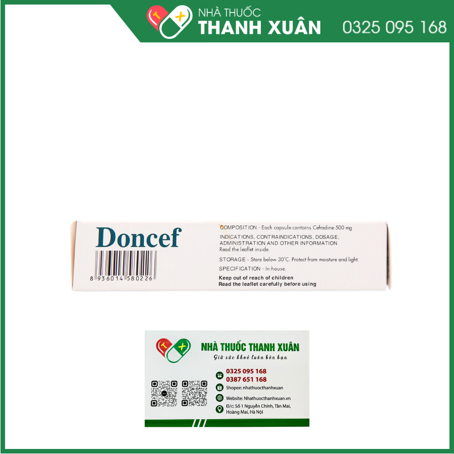 Doncef 500mg trị nhiễm khuẩn da, nhiễm khuẩn hô hấp