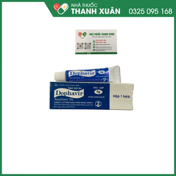 Dophavirđiều trị herpes (HSV) da mặt, môi