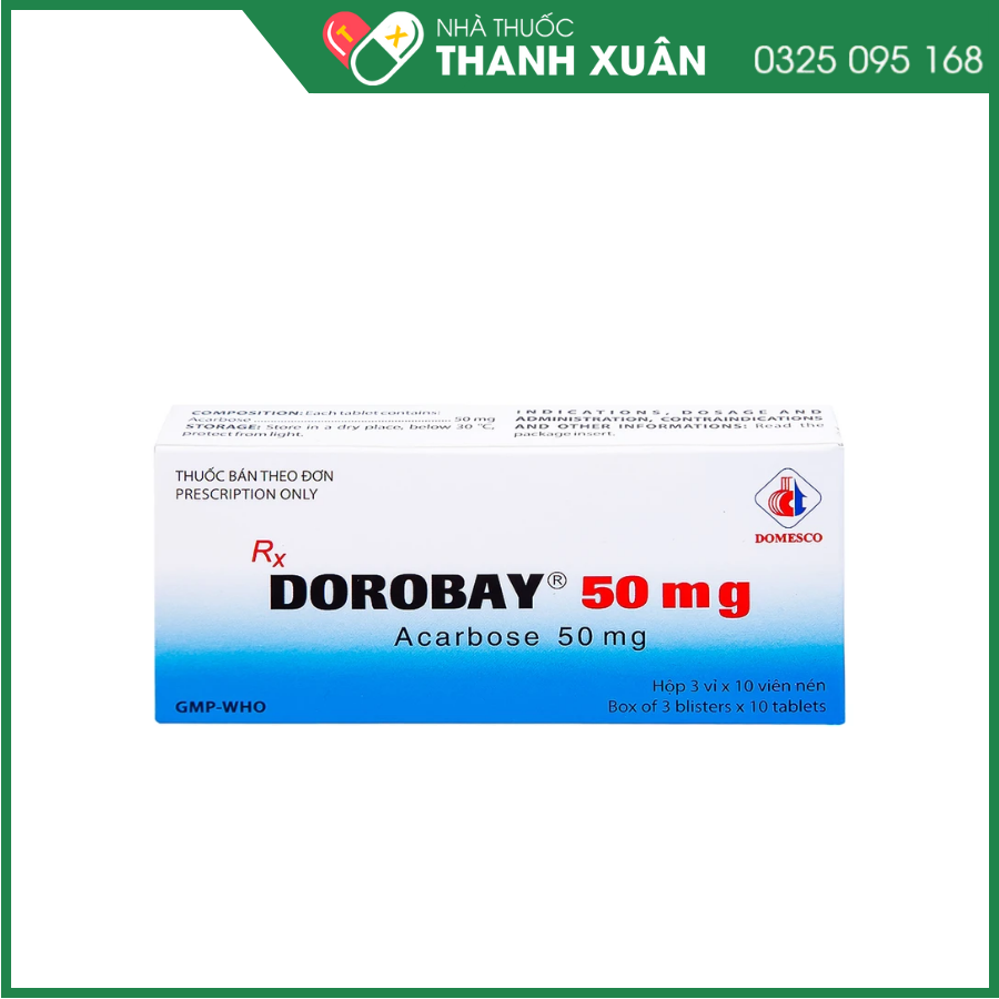Thuốc Dorobay 50mg Domesco điều trị đái tháo đường týp 2