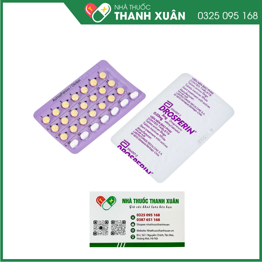 Drosperin thuốc tránh thai hằng ngày (1 vỉ x 28 viên)