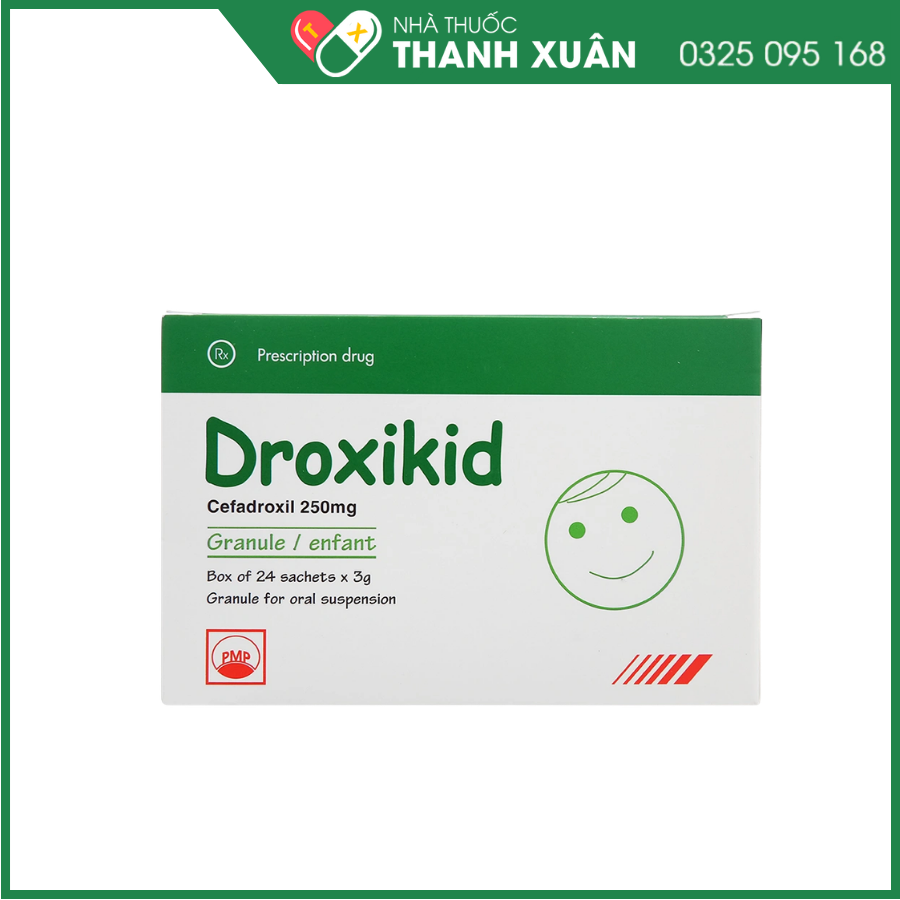 Cốm pha hỗn dịch uống Droxikid 250mg trị nhiễm khuẩn