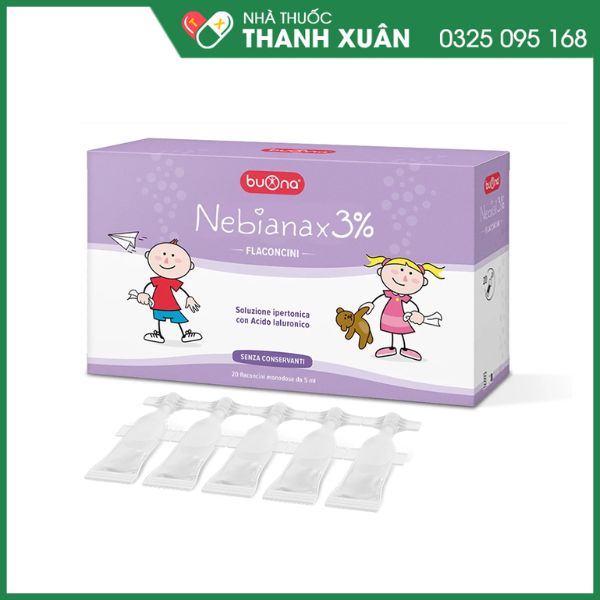 Dung dịch muối ưu trương Nebianax 3% Flaconcini an toàn cho bé