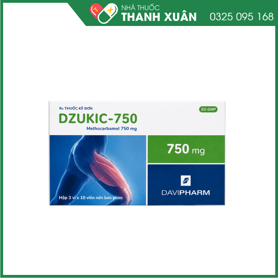 Dzukic-750 điều trị triệu chứng đau do căng cơ