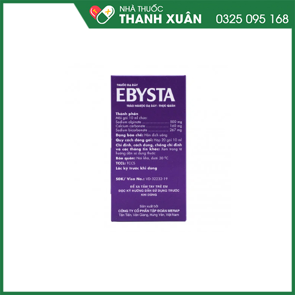 Thuốc Ebysta trị trào ngược dạ dày