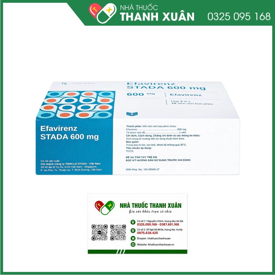 Efavirenz STADA 600mg  phòng và điều trị nhiễm HIV-1