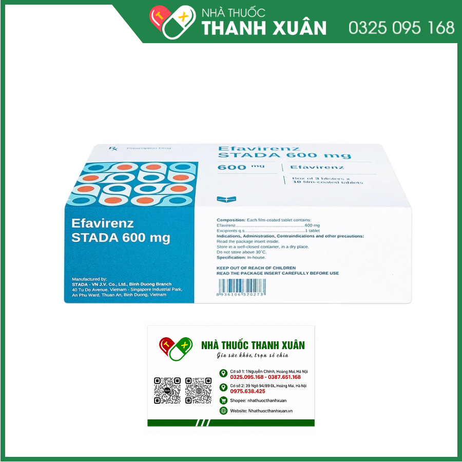 Efavirenz STADA 600mg  phòng và điều trị nhiễm HIV-1