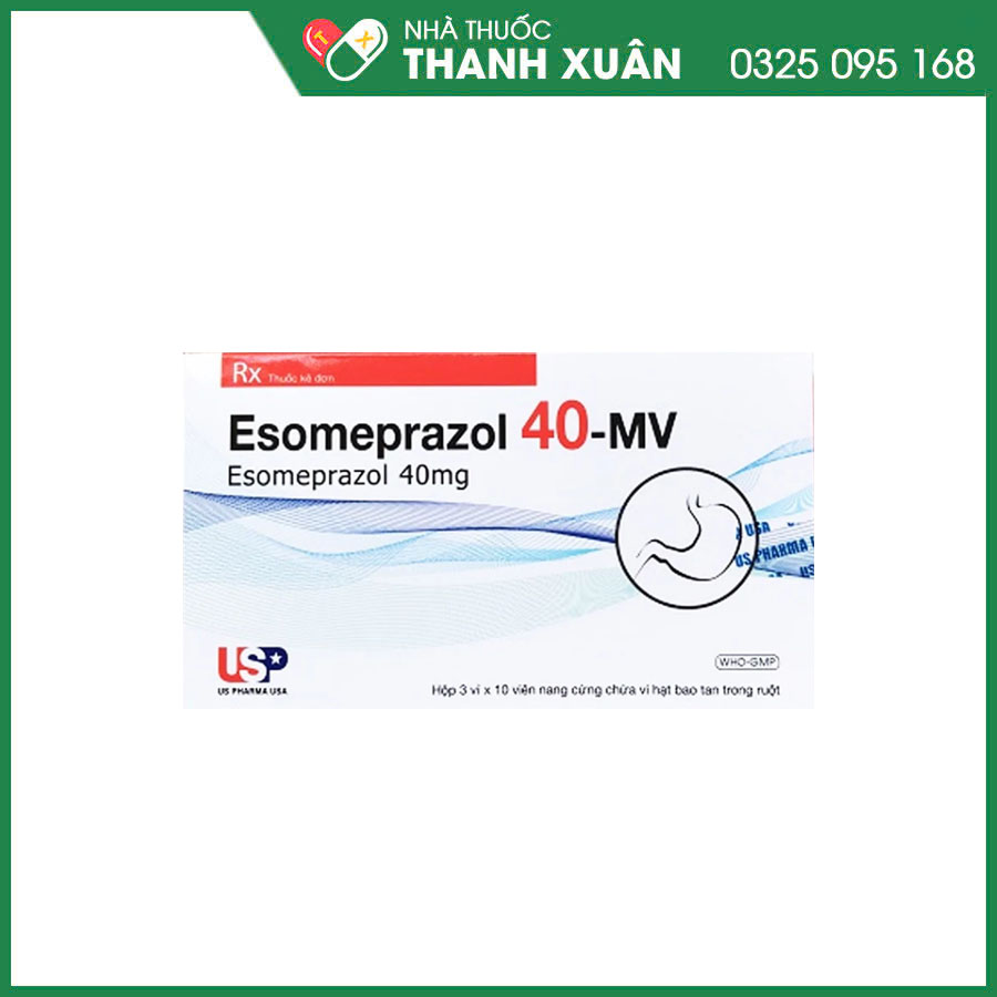 Esomeprazol 40-MV thuốc điều trị trào ngược dạ dày, thực quản, loét dạ dày tá tràng