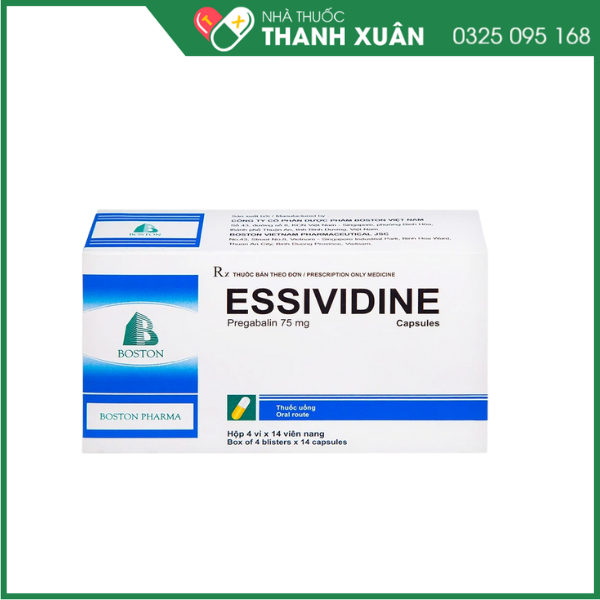 Essividine 75mg điều trị động kinh, rối loạn lo âu