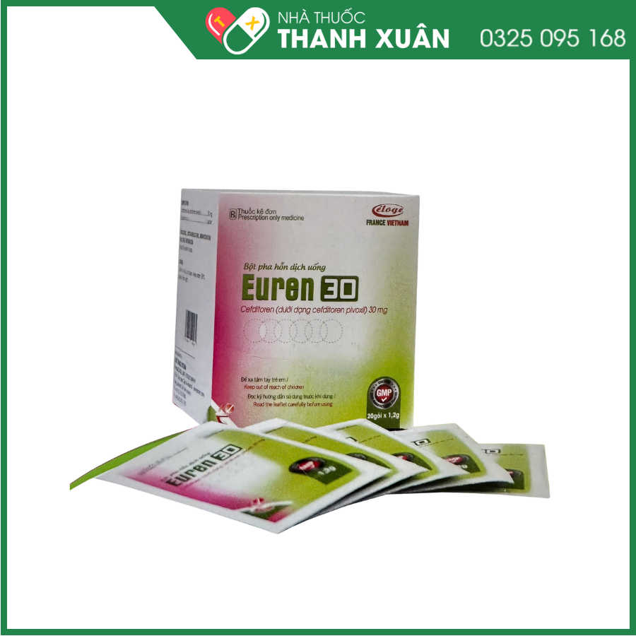 Bột pha hỗn dịch uống Euren 30 điều trị nhiễm khuẩn