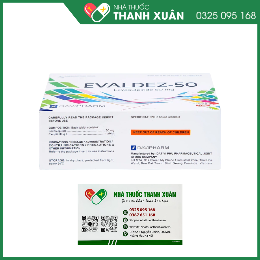 Thuốc Evaldez giảm chứng khó tiêu, điều trị trầm cảm