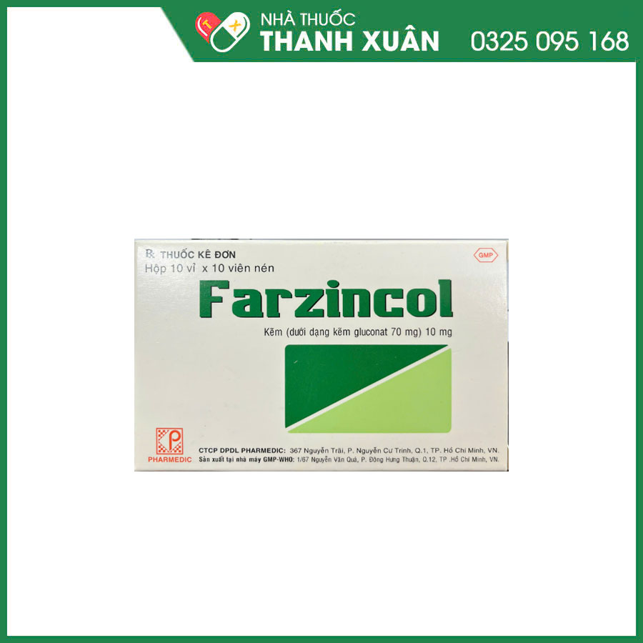 Farzincol thuốc bổ sung kẽm và điều trị thiếu kẽm
