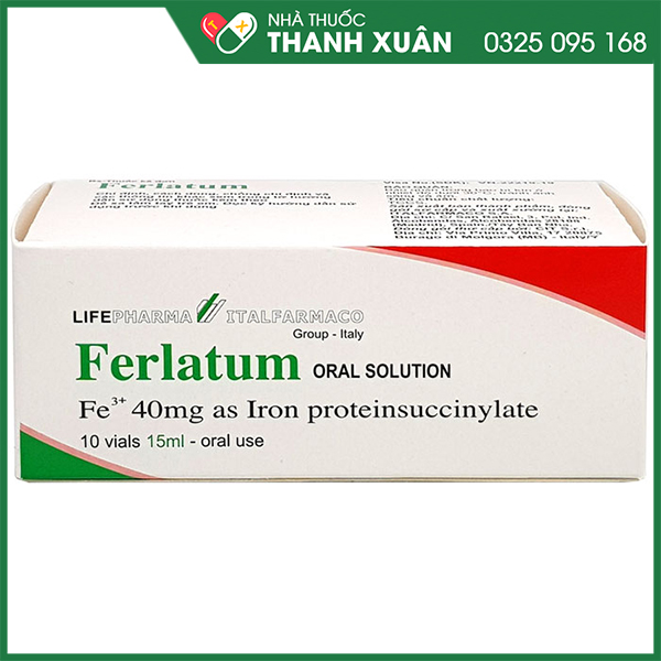 Dung dịch uống Ferlatum bổ sung sắt, trị thiếu máu