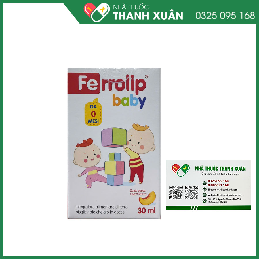 Ferrolip Baby bổ sung sắt, giảm nguy cơ thiếu máu do thiếu sắt cho trẻ