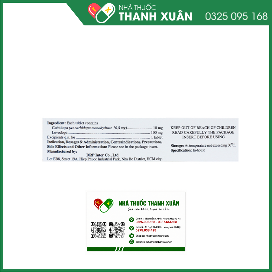 Firvomef 10/100mg điều trị hội chứng và bệnh Parkinson