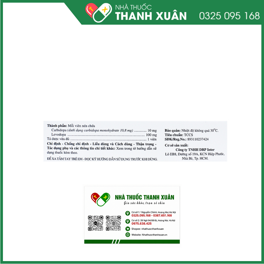 Firvomef 10/100mg điều trị hội chứng và bệnh Parkinson