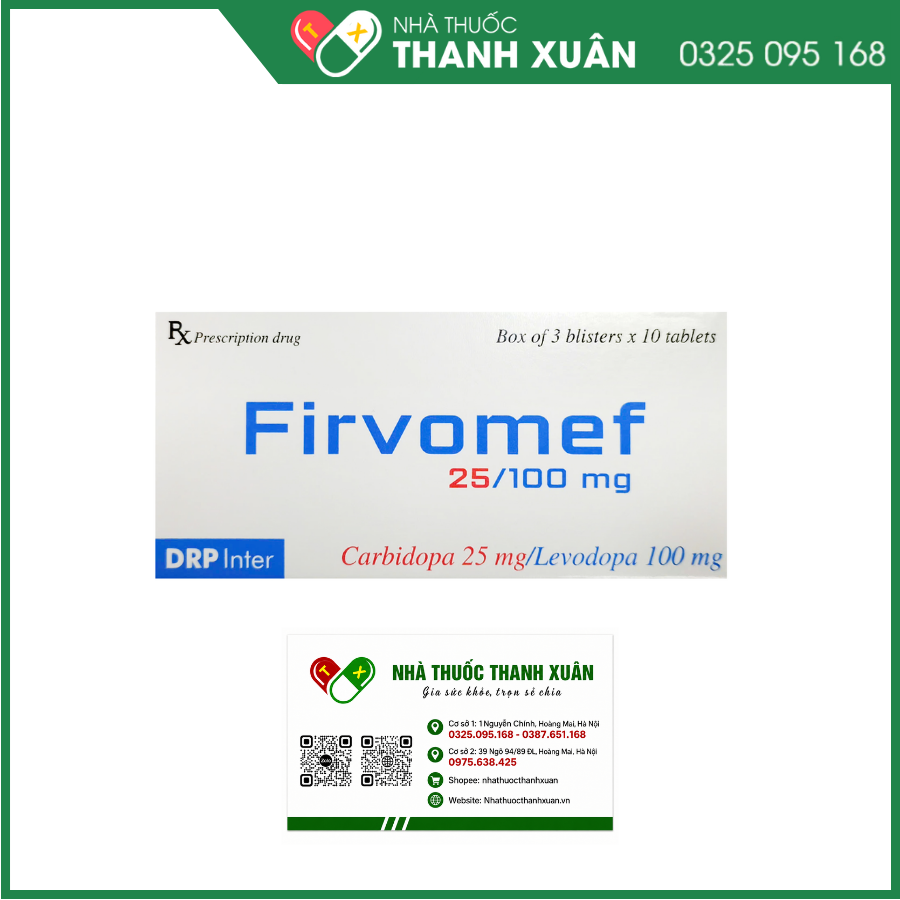 Firvomef 25/100mg điều trị hội chứng và bệnh Parkinson