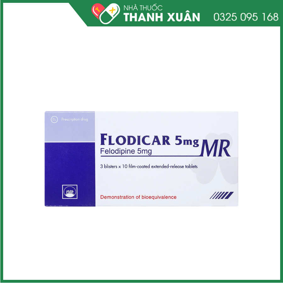 Flodicar 5mg MR trị tăng huyết áp, đau thắt ngực
