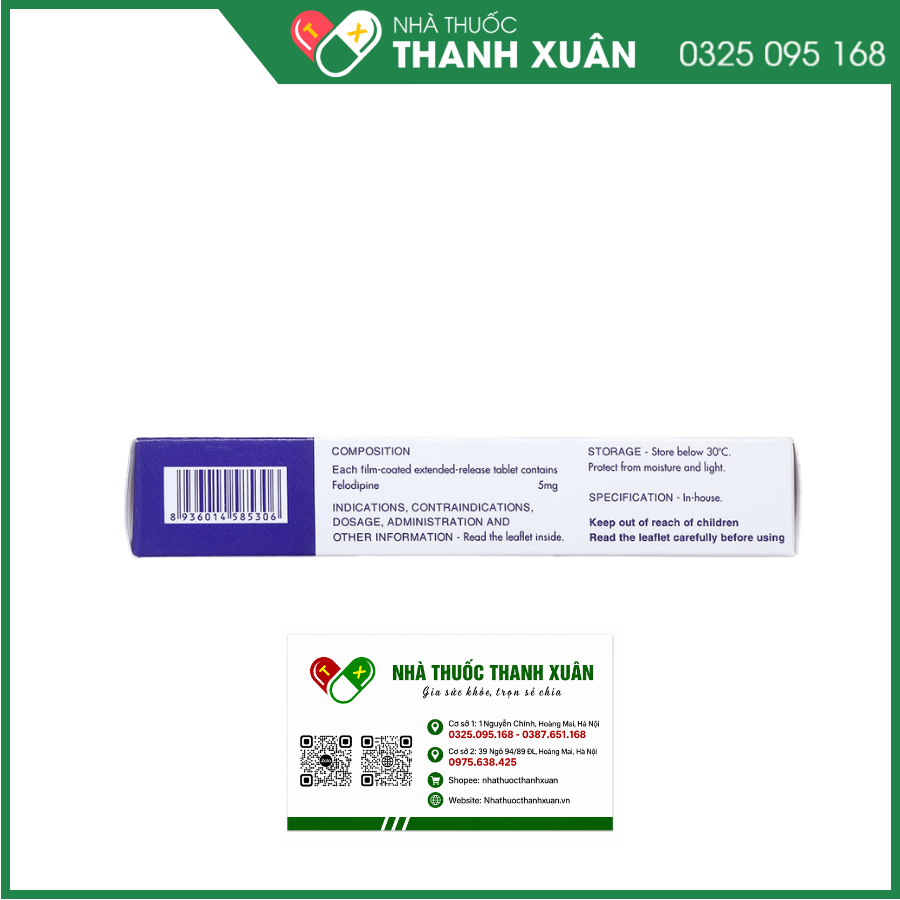 Flodicar 5mg MR trị tăng huyết áp, đau thắt ngực