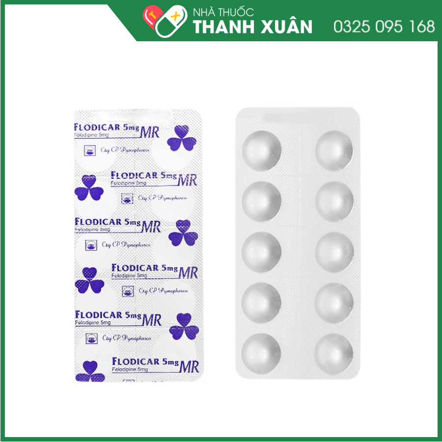 Flodicar 5mg MR trị tăng huyết áp, đau thắt ngực
