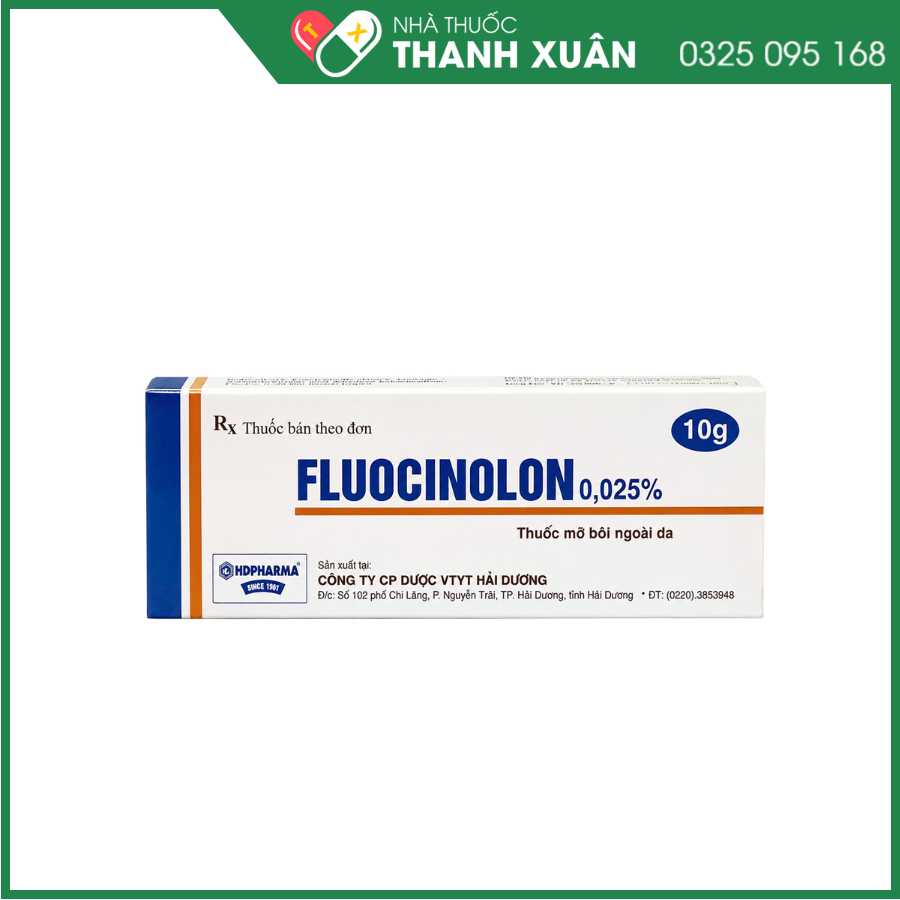 Fluocinolon 0,025% điều trị các bệnh ngoài da