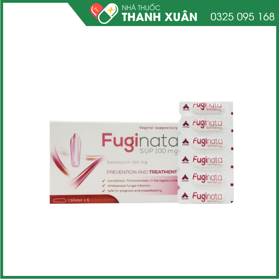 Viên đặt âm đạo Fuginata 100mg dự phòng và trị nấm