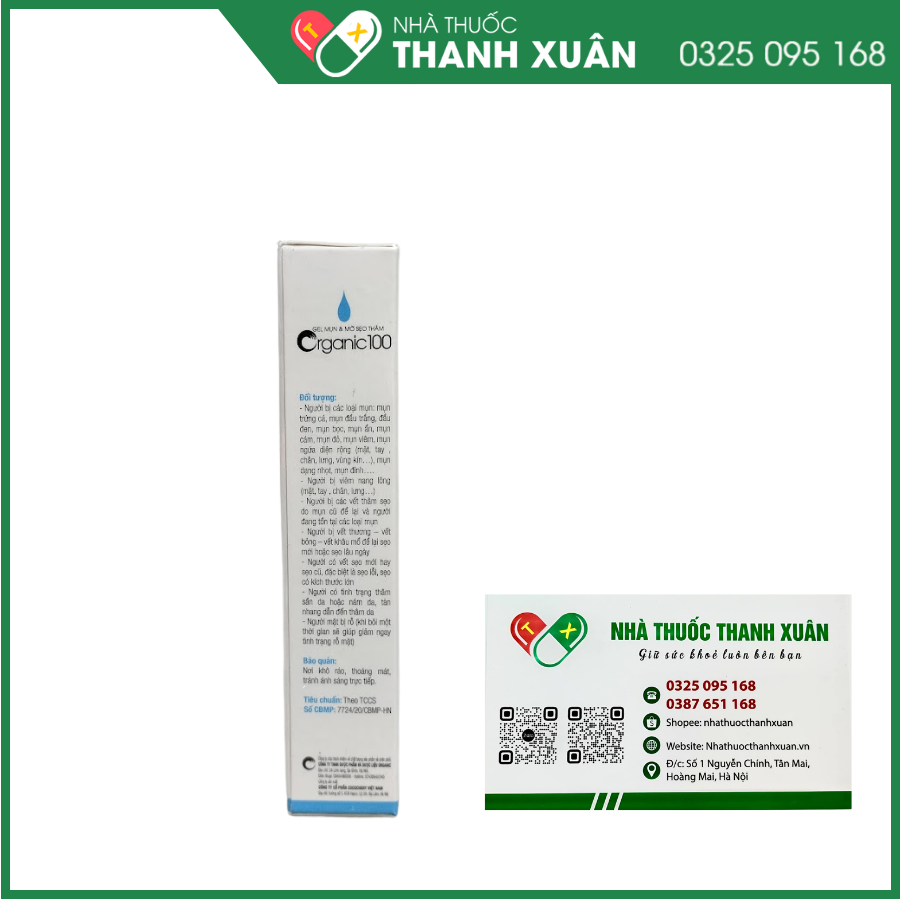 Gel Mụn &amp; Mờ Sẹo Thâm ORGANIC 100 giúp hỗ trợ ngăn ngừa và làm giảm mụn trứng cá