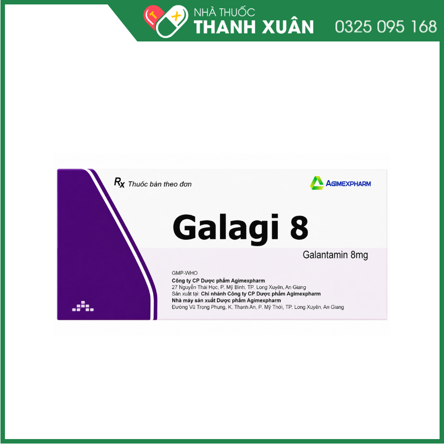 Galagi 8mg điều trị chứng sa sút trí tuệ từ nhẹ đến trung bình trong bệnh Alzheimer