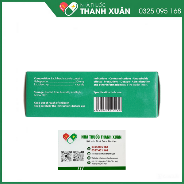Gaptinew 300mg điều trị đau thần kinh ngoại biên, động kinh cục bộ