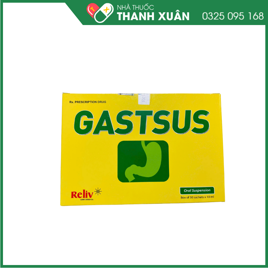Gastsus giảm triệu chứng không tiêu, ợ nóng, loét tiêu hóa, viêm dạ dày